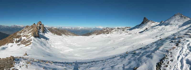 20141030_123024.jpg - 29.10. Mit Bike zur Alpage Lovengo (2116m) und dann Lauf zur Pointes de Tsavolire 3026m - Aussicht beim Aufstieg
