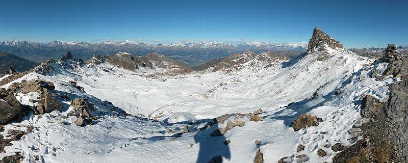 20141030_124710.jpg - 29.10. Mit Bike zur Alpage Lovengo (2116m) und dann Lauf zur Pointes de Tsavolire 3026m - Aussicht von Pointes de Tsavolire